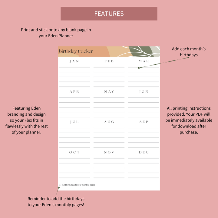 Eden Flex: Birthday Tracker