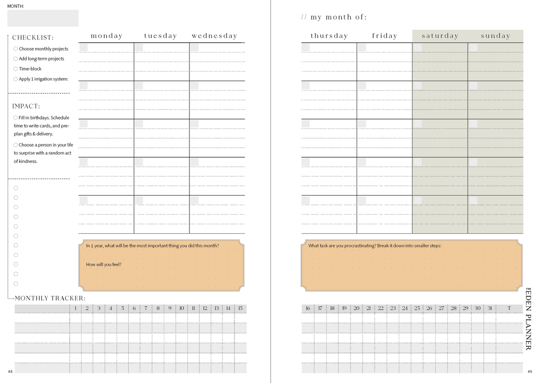 Eden Planner – Undated